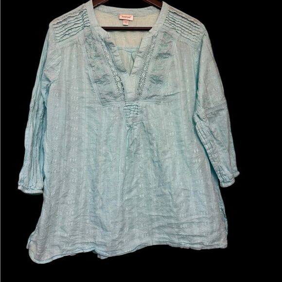 Avenue Tops - Avenue Light Blue Tunic Top Size 22/24